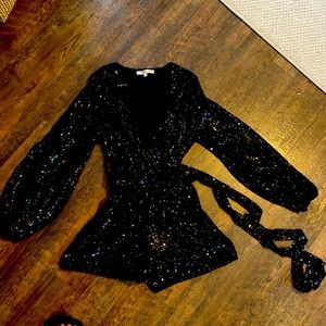 Black sequin romper size large